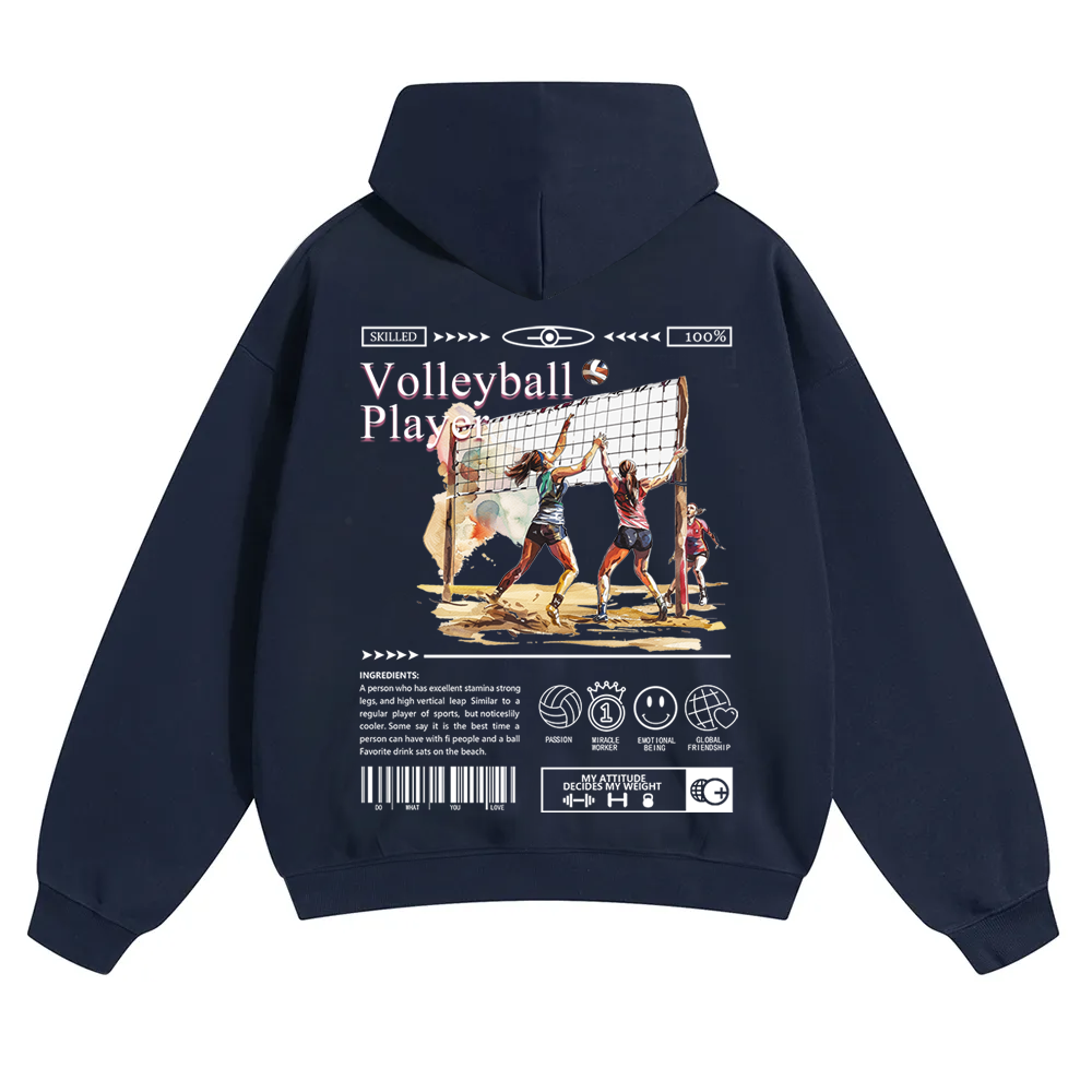 Volleyball Player Unisex Solid Color Hoodie wearishow