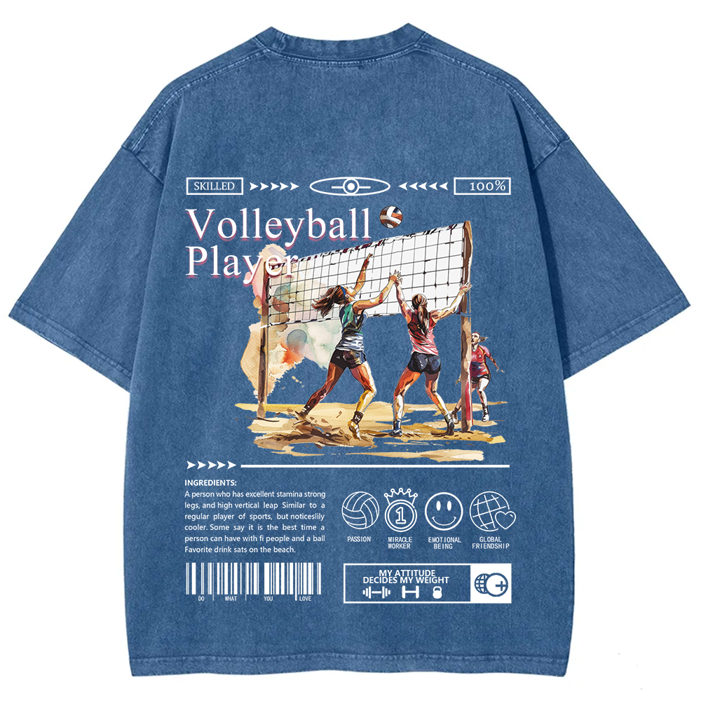 Volleyball Player Unisex Fit Washed T-Shirt