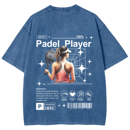 Padel Player Unisex Fit Washed T-Shirt