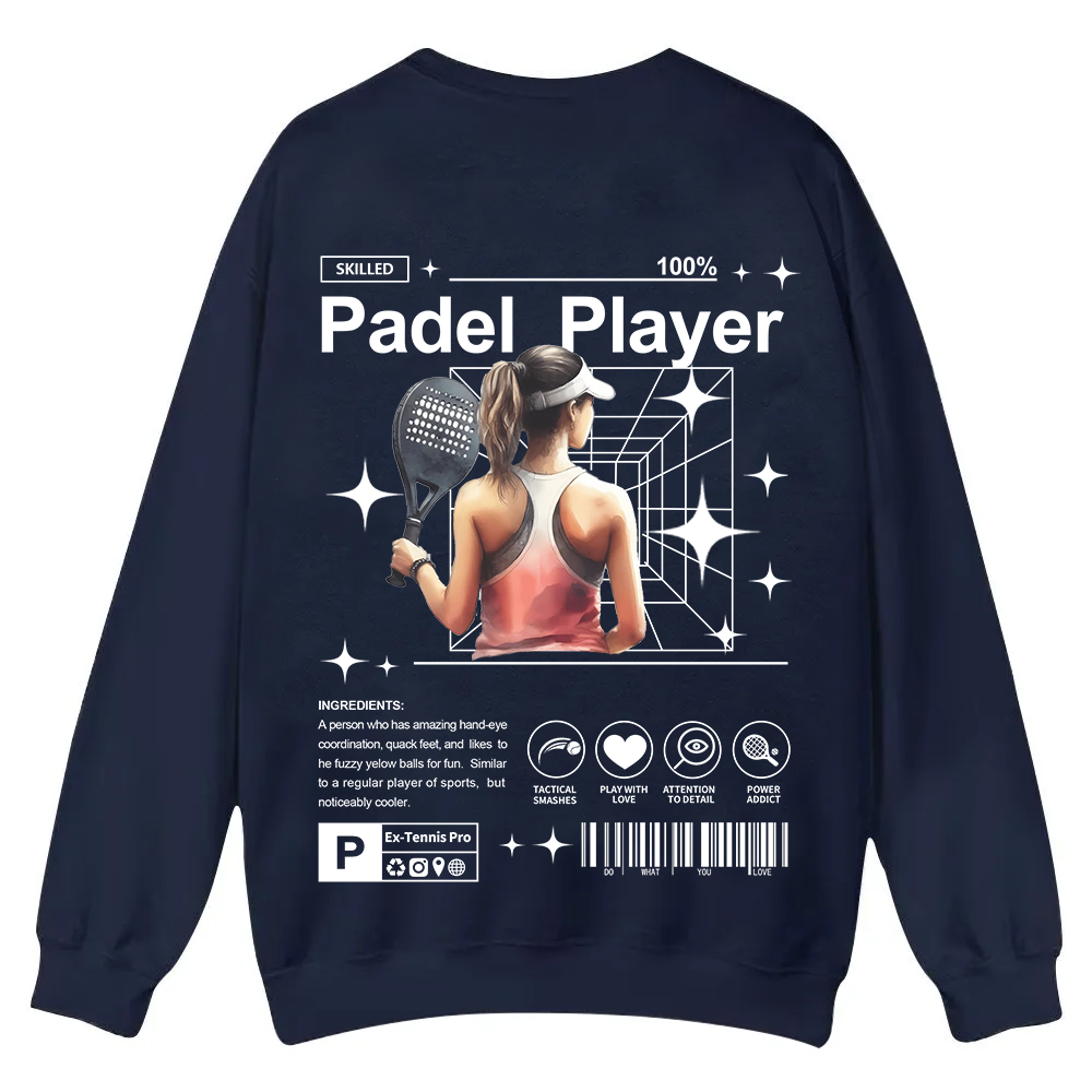 Padel Player Casual Crewneck Sweatshirt wearishow