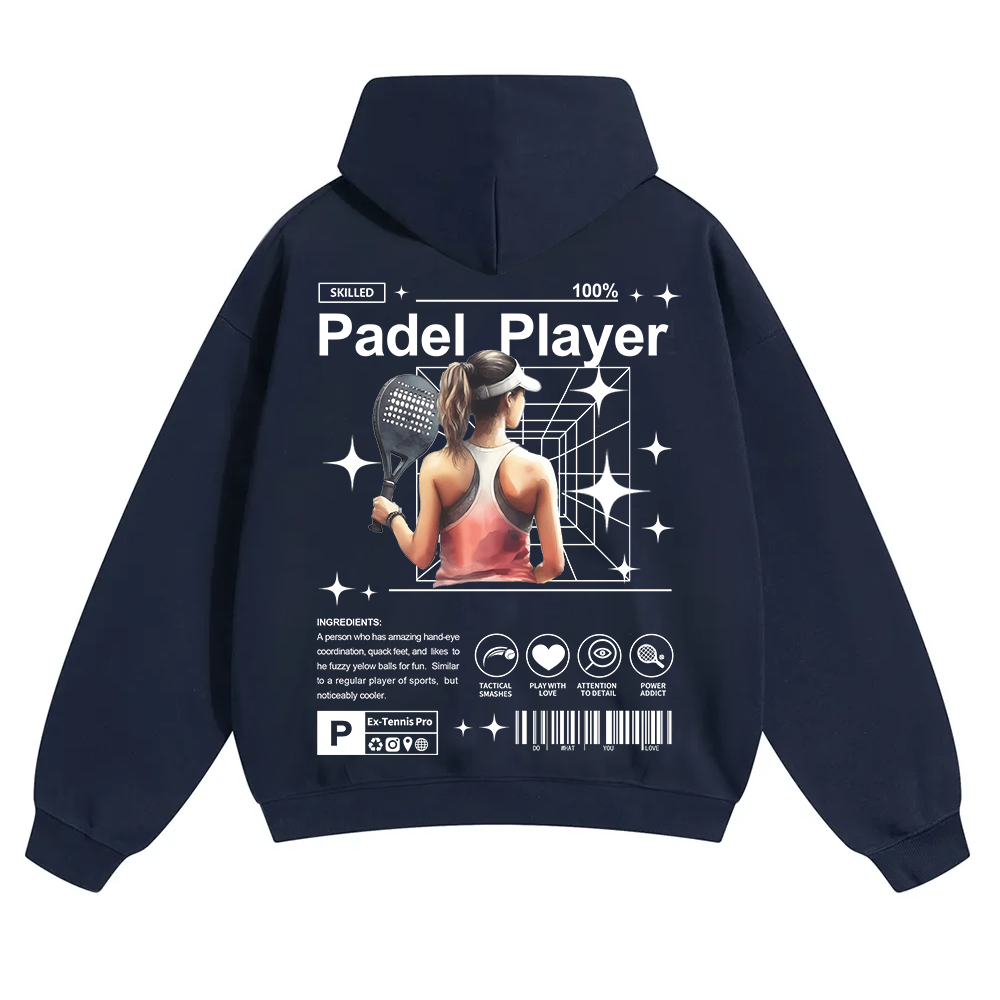 Padel Player Unisex Solid Color Hoodie wearishow