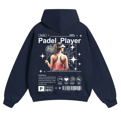Padel Player Unisex Solid Color Hoodie wearishow