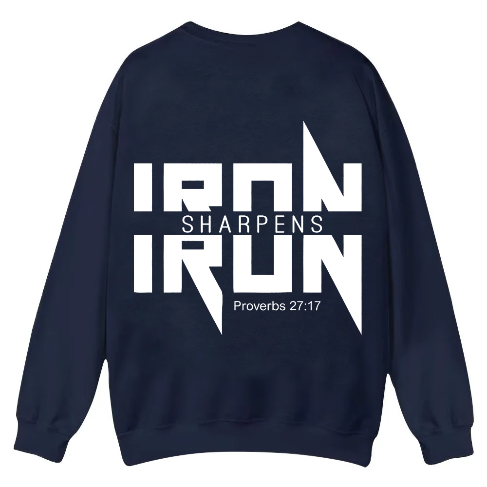 Iron Sharpens Iron Christian Casual Crewneck Sweatshirt wearishow
