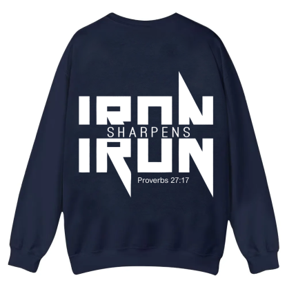 Iron Sharpens Iron Christian Casual Crewneck Sweatshirt wearishow
