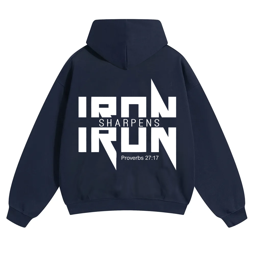 Iron Sharpens Iron Christian Unisex Solid Color Hoodie wearishow