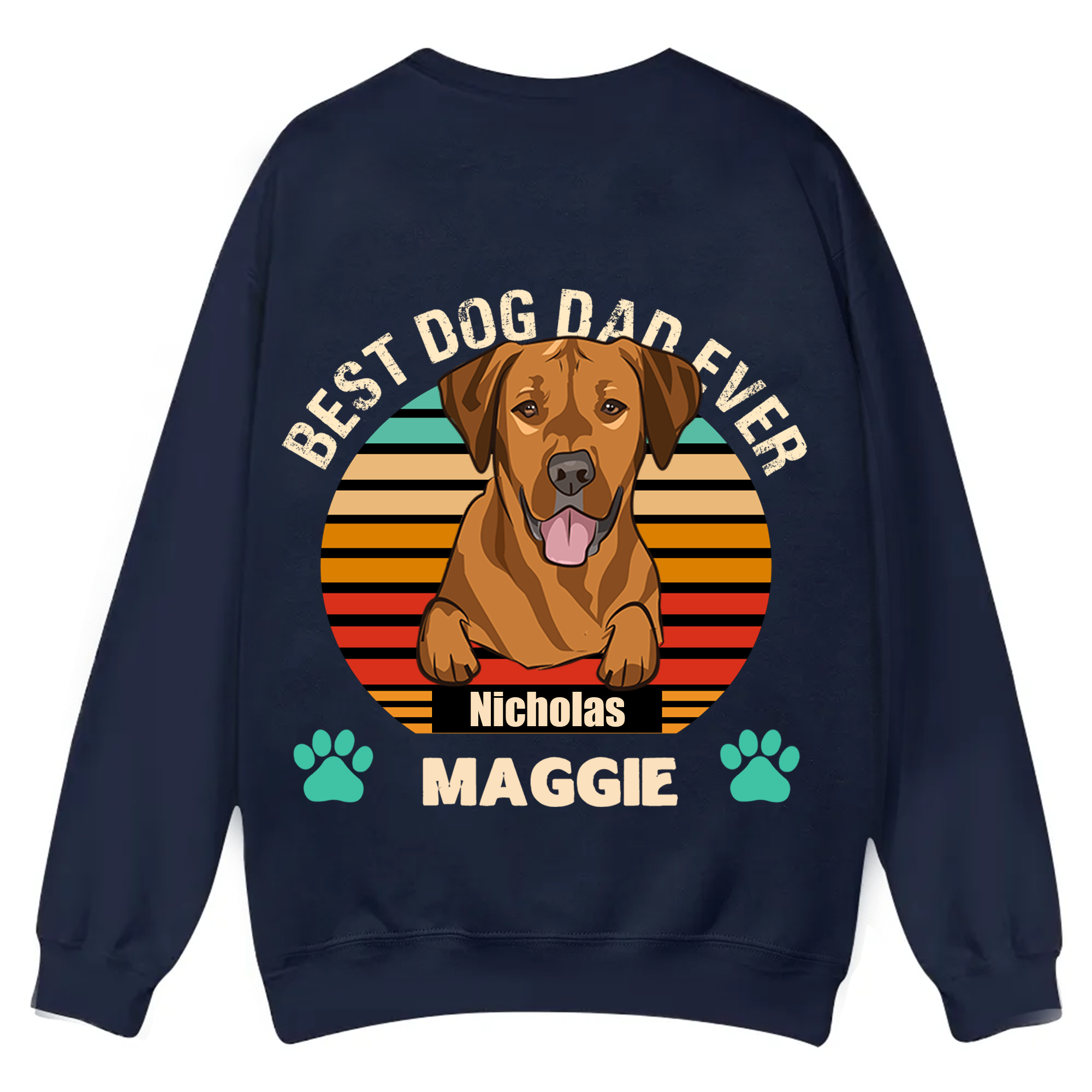 Best Dog Mom and Dad Ever - Personalized Custom Unisex Casual Crewneck Sweatshirt
