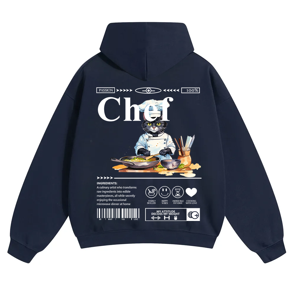 Chef Unisex Solid Color Hoodie wearishow