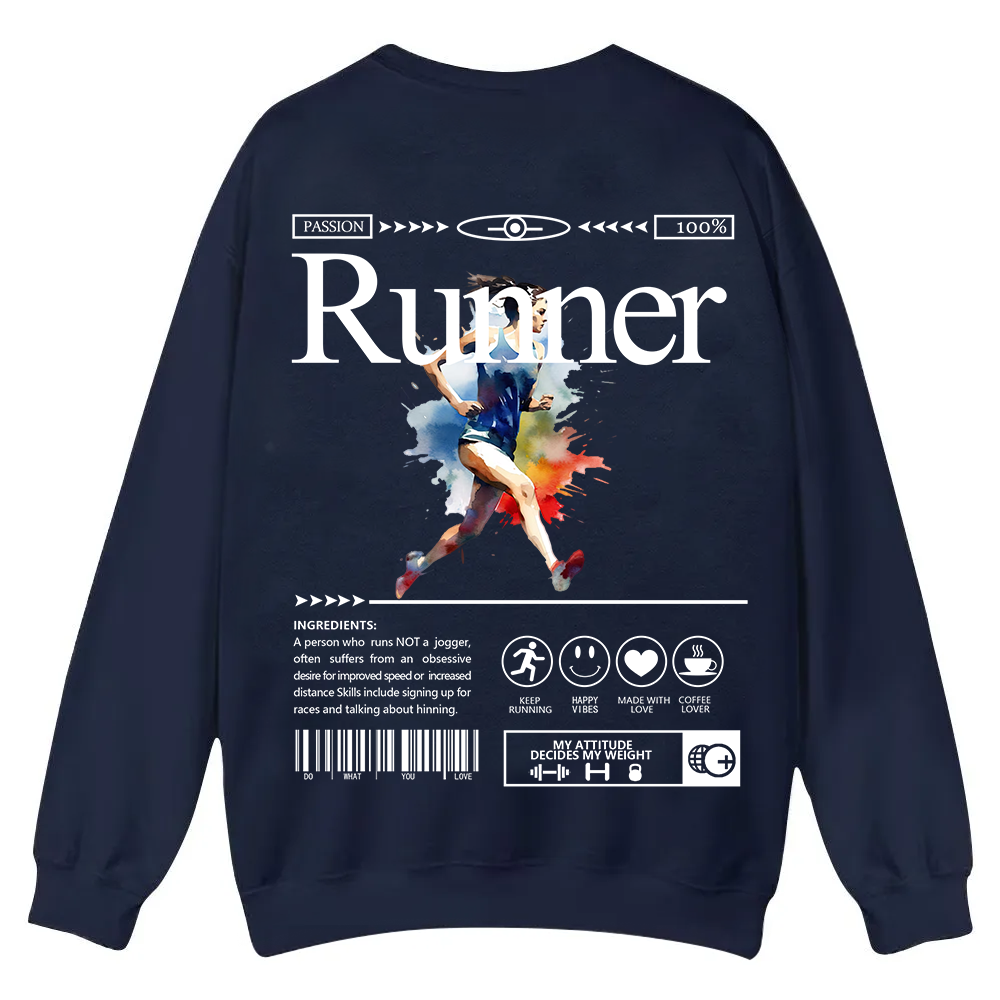 Runner Casual Crewneck Sweatshirt wearishow