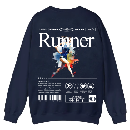 Runner Casual Crewneck Sweatshirt wearishow