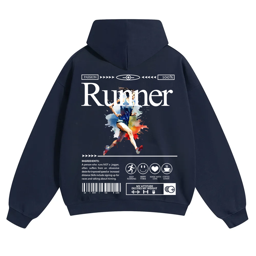 Runner Unisex Solid Color Hoodie wearishow