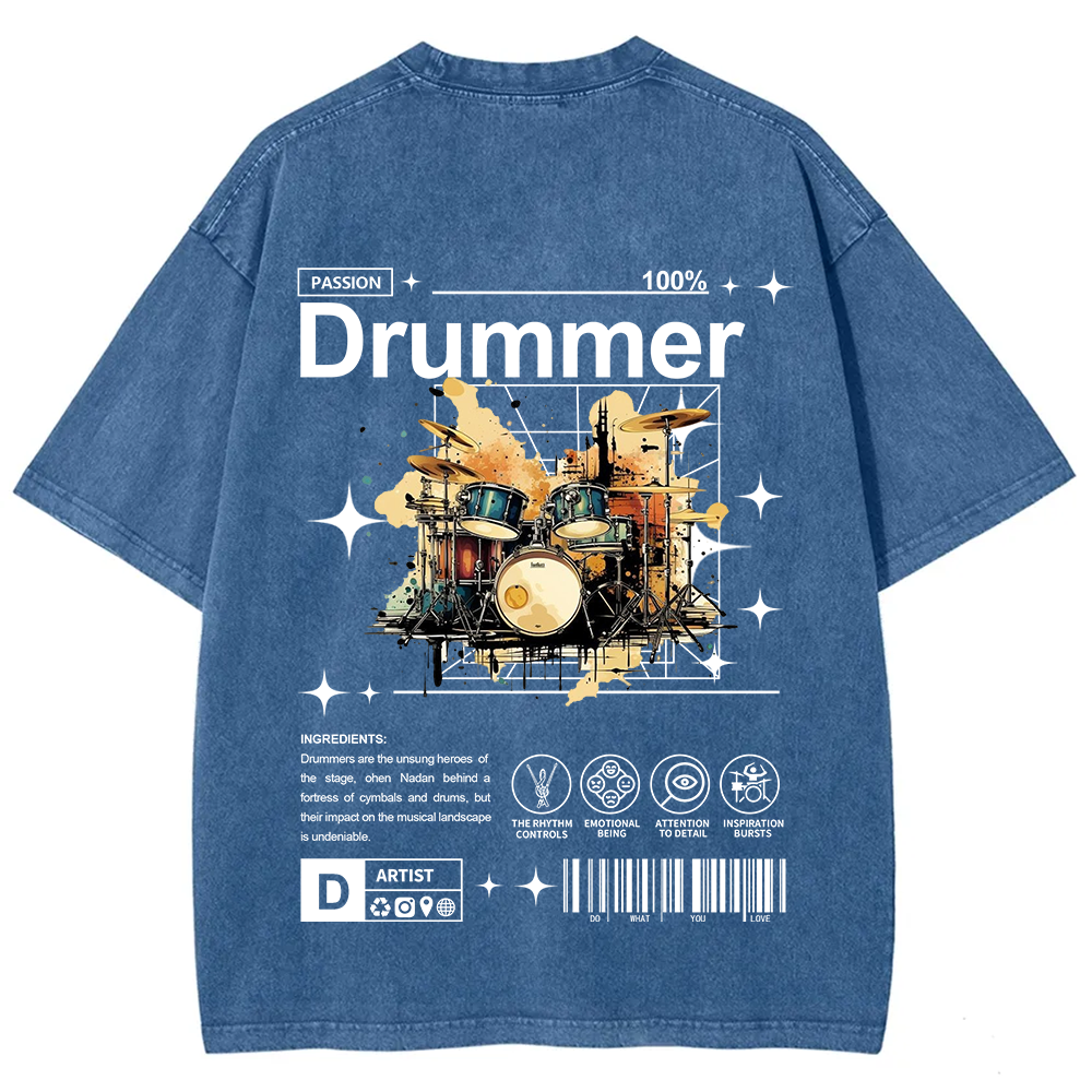 Drummer Unisex Fit Washed T-Shirt