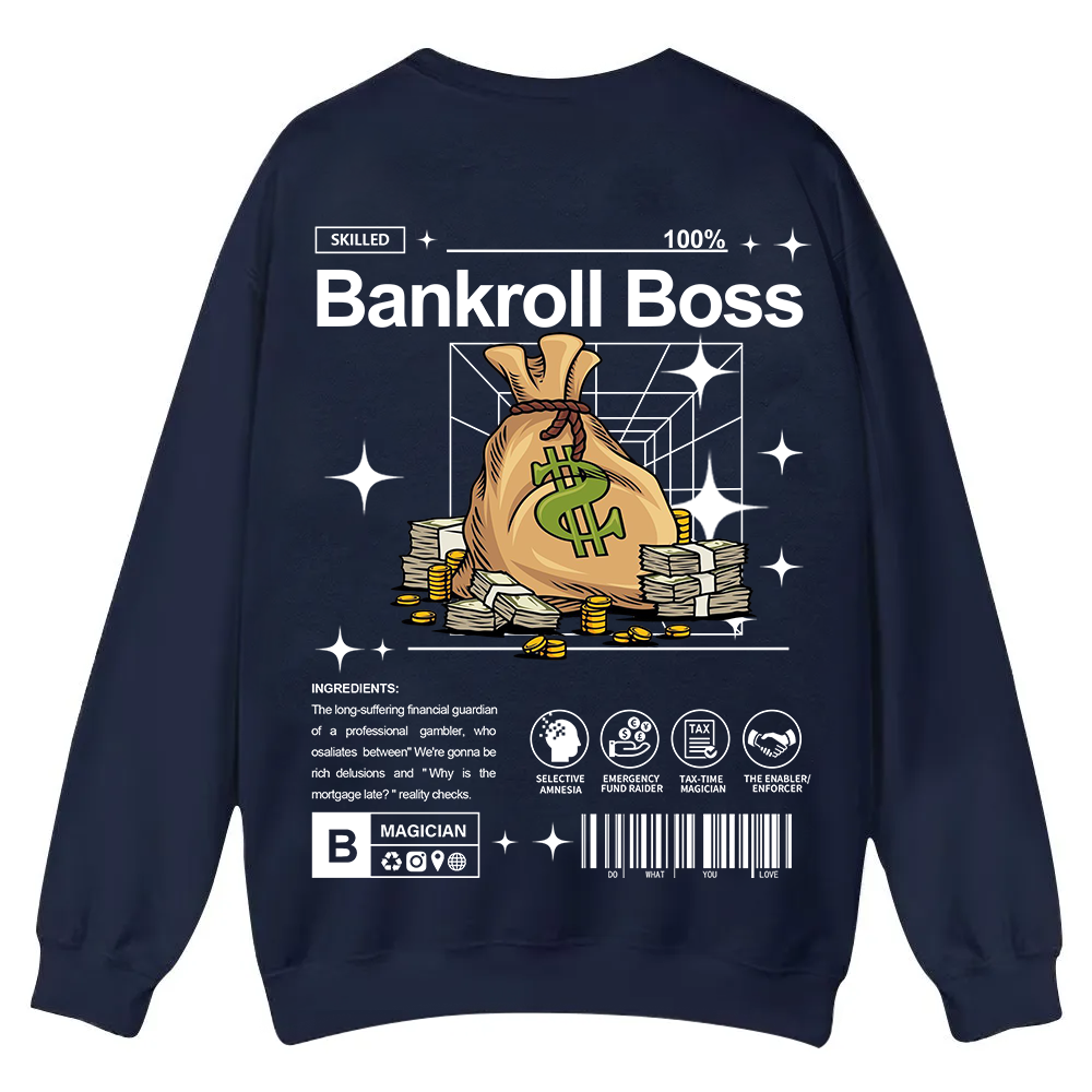 Bankroll Boss Casual Crewneck Sweatshirt wearishow