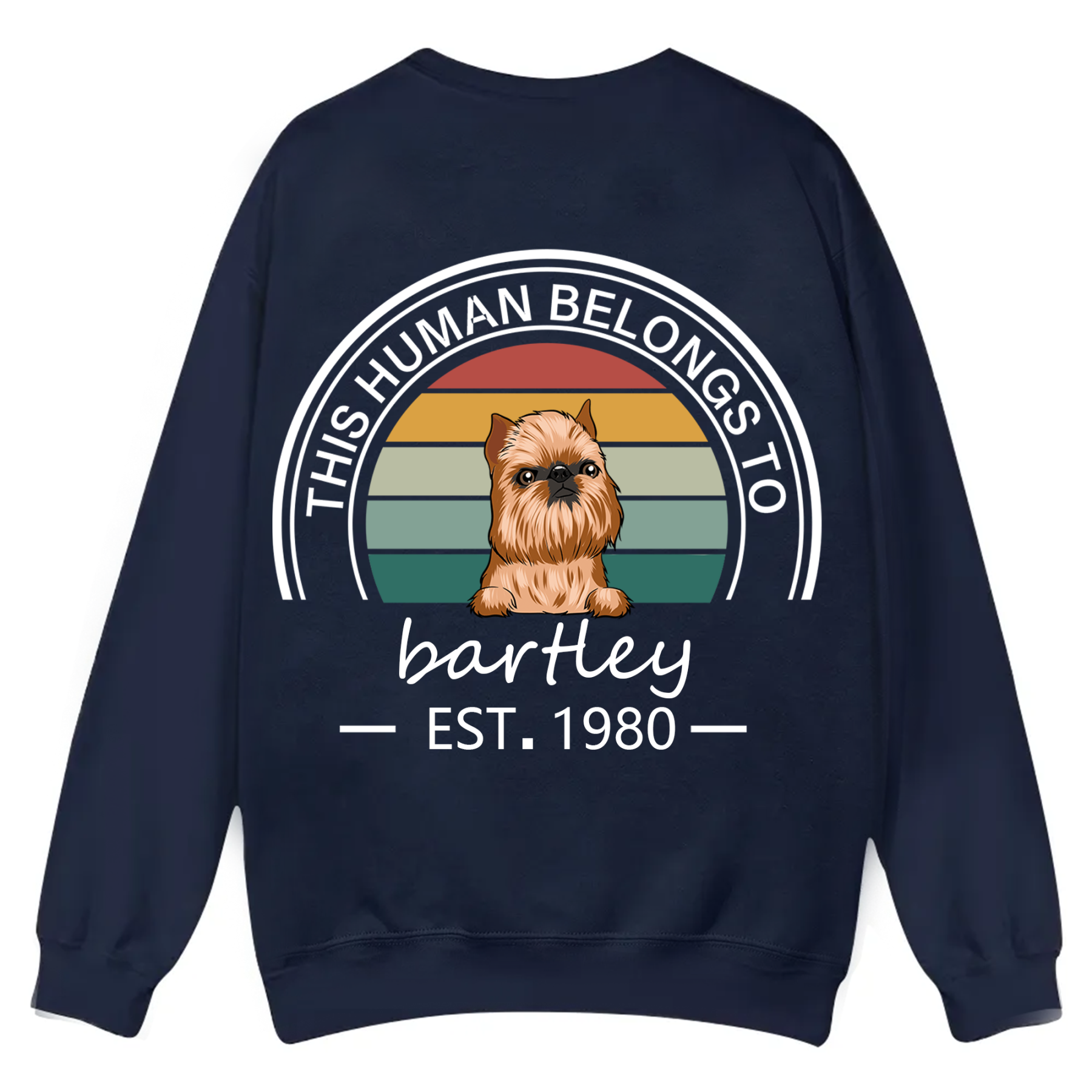 This Human Belongs To - Personalized Custom Unisex Casual Crewneck Sweatshirt
