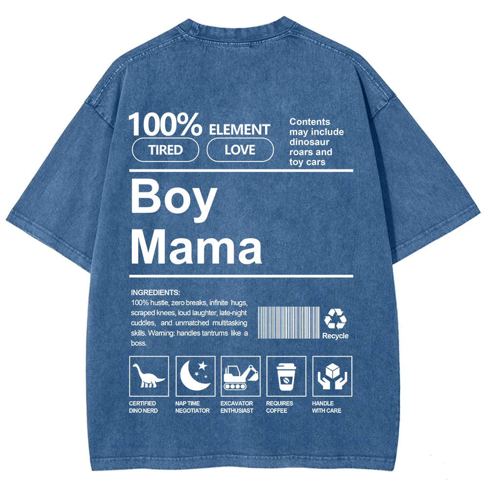 Boy Mama Unisex Fit Washed T-Shirt