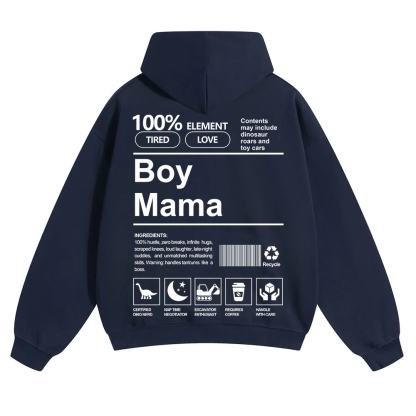 Boy Mama Unisex Solid Color Hoodie wearishow