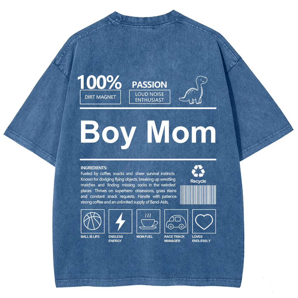 Boy Mom Unisex Fit Washed T-Shirt