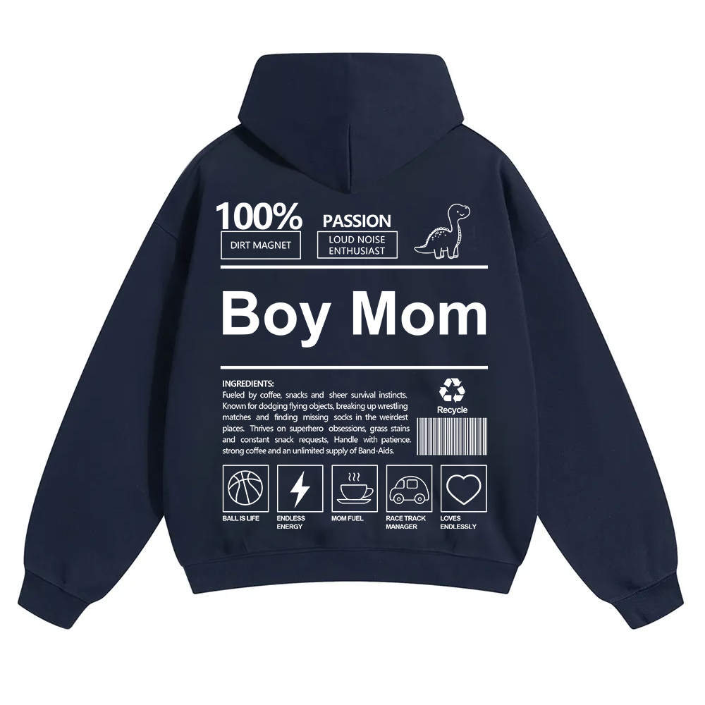 Boy Mom Unisex Solid Color Hoodie wearishow
