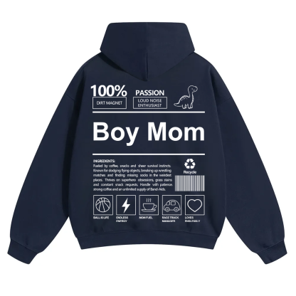 Boy Mom Unisex Solid Color Hoodie wearishow