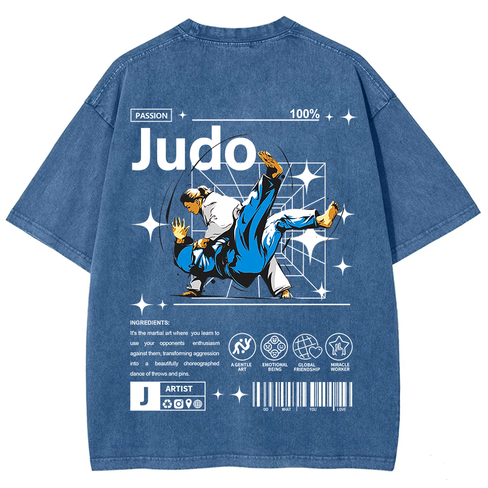Judo Unisex Fit Washed T-Shirt