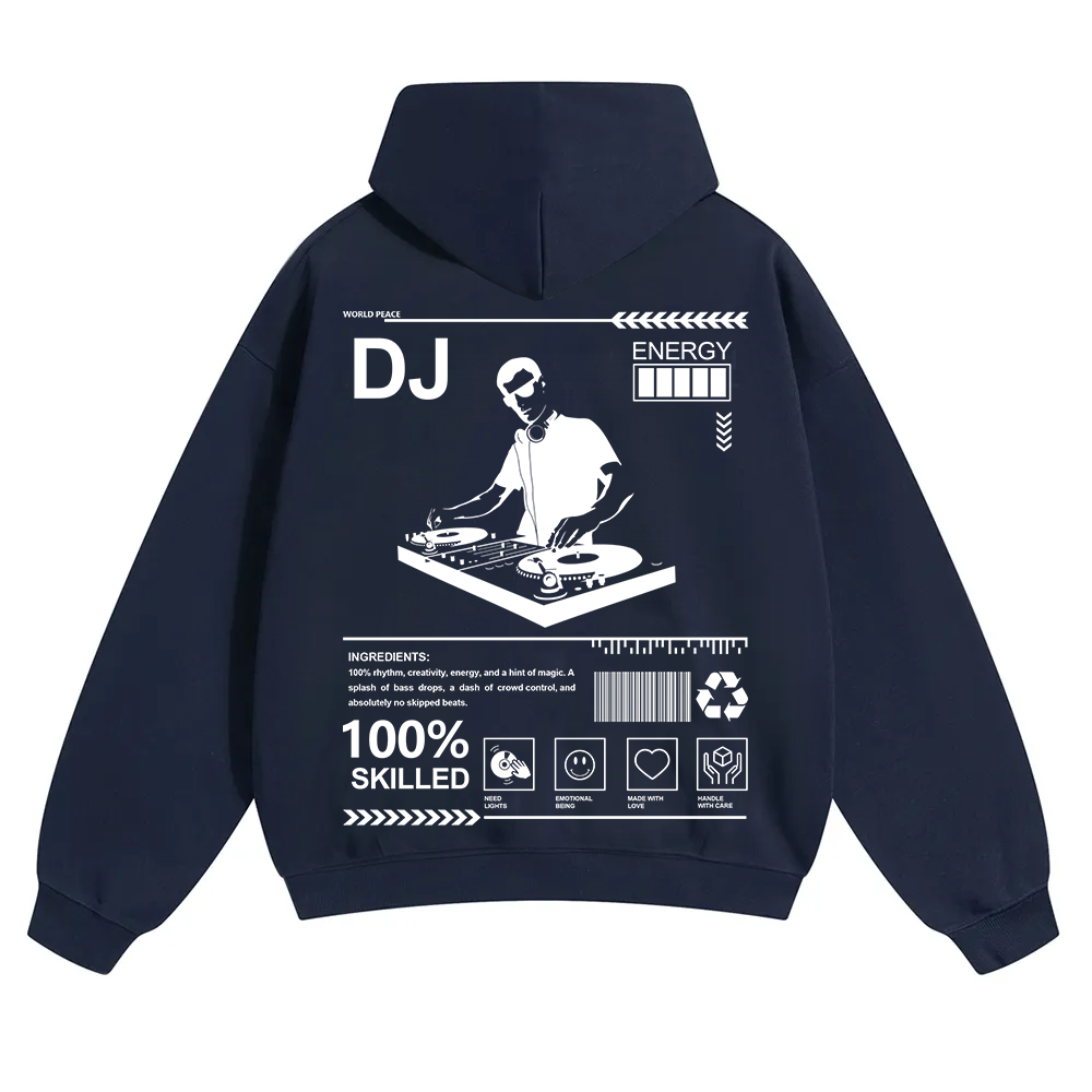 DJ Unisex Solid Color Hoodie wearishow