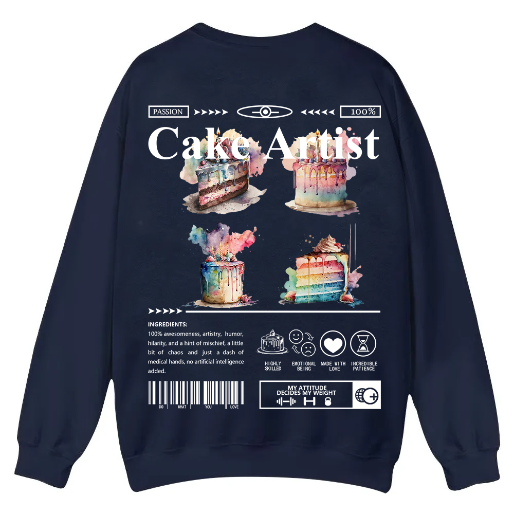 Cake Artist Casual Crewneck Sweatshirt wearishow