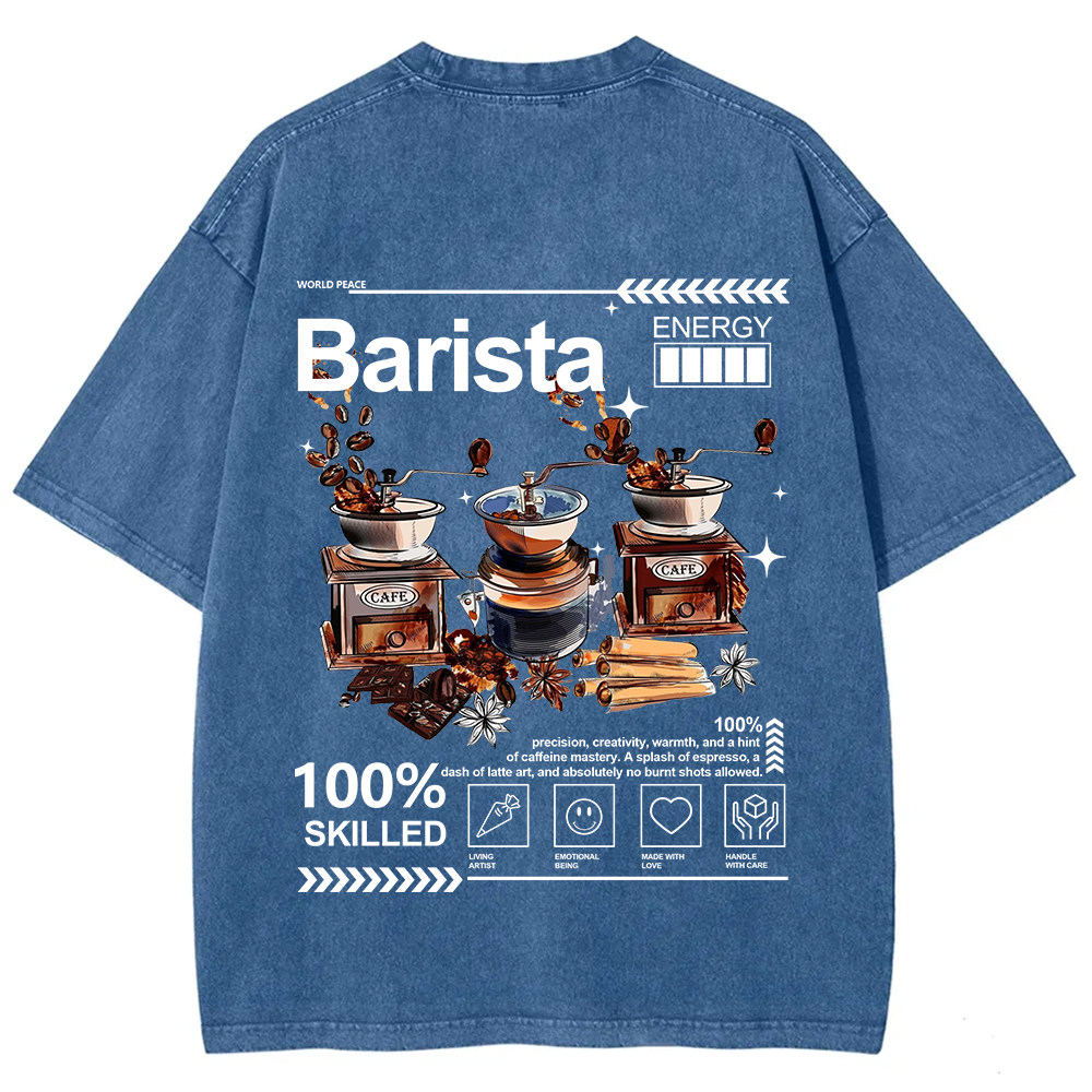 Barista Unisex Fit Washed T-Shirt
