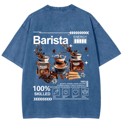Barista Unisex Fit Washed T-Shirt