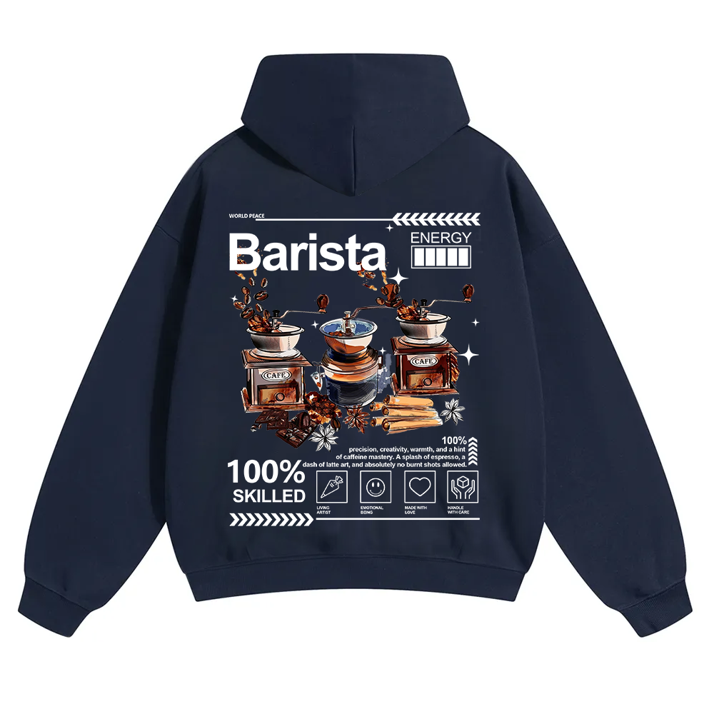 Barista Unisex Solid Color Hoodie wearishow