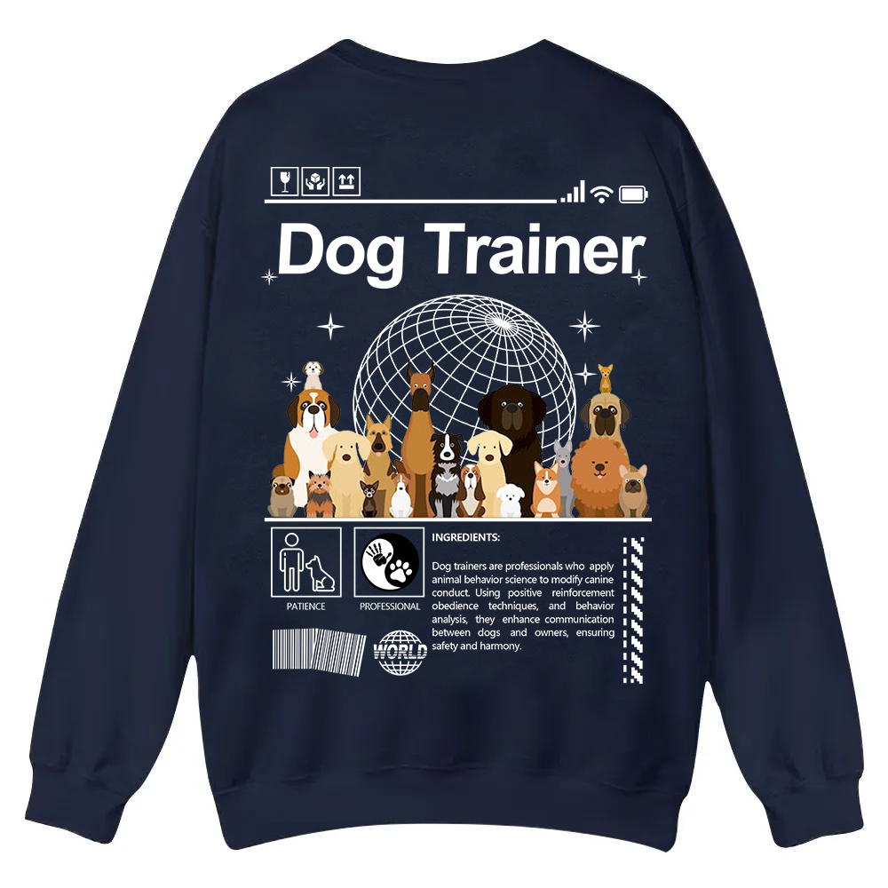 Dog Trainer Casual Crewneck Sweatshirt wearishow