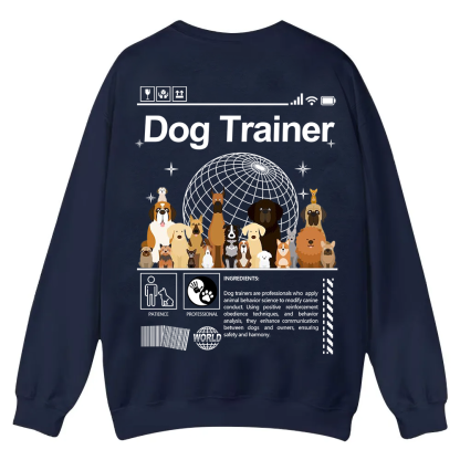 Dog Trainer Casual Crewneck Sweatshirt wearishow
