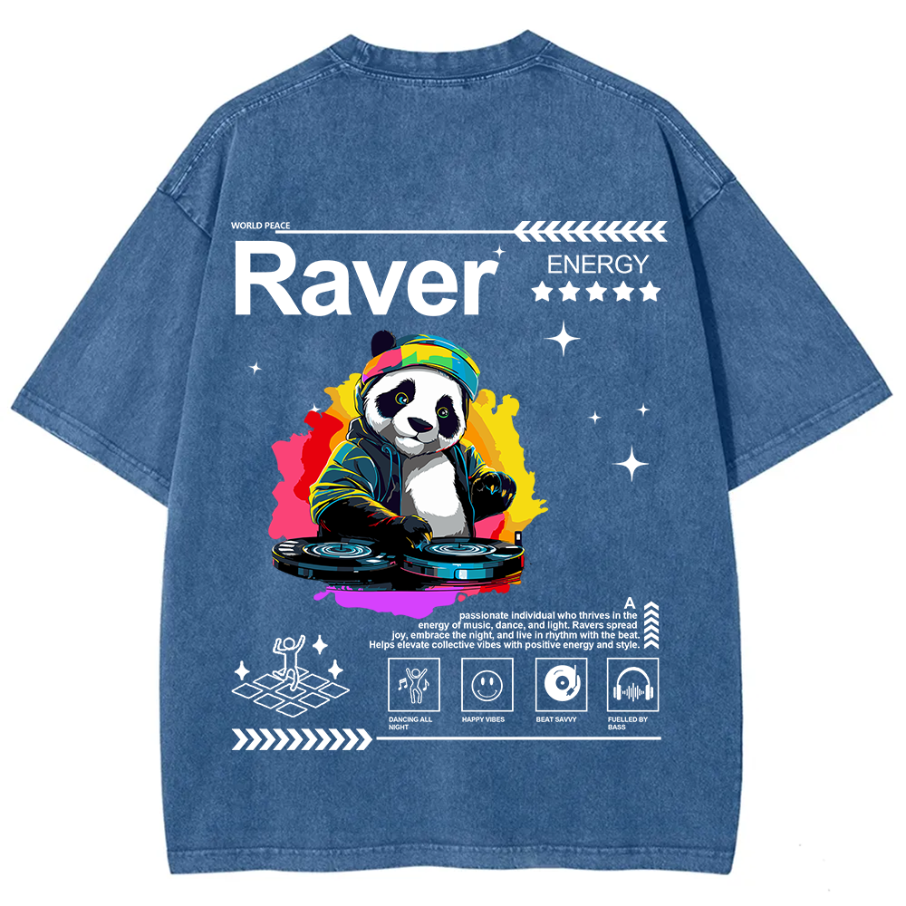 Raver Unisex Fit Washed T-Shirt