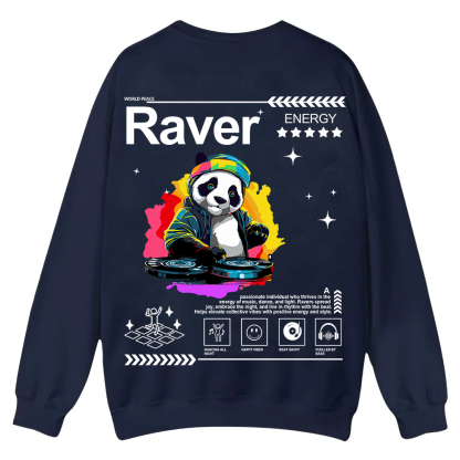 Raver Casual Crewneck Sweatshirt wearishow