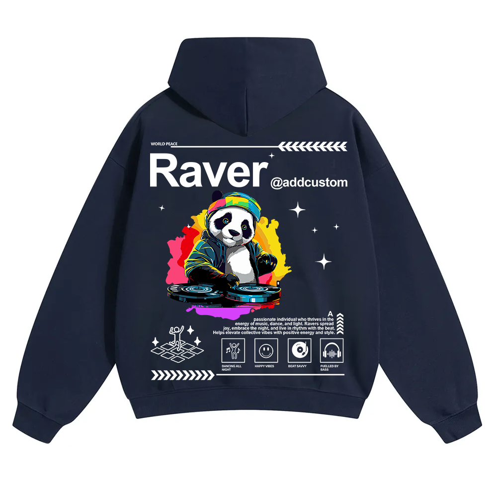 Addcustom Raver Unisex Solid Color Hoodie wearishow