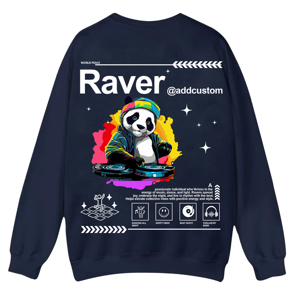 Addcustom Raver Casual Crewneck Sweatshirt wearishow