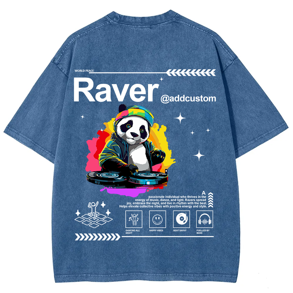Addcustom Raver Unisex Fit Washed T-Shirt