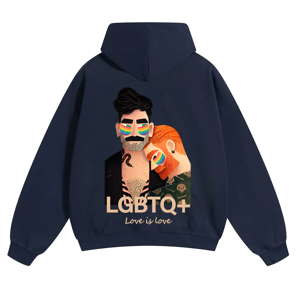 Lgbtq+ Love Is Love Unisex Solid Color Hoodie wearishow