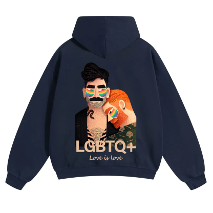 Lgbtq+ Love Is Love Unisex Solid Color Hoodie wearishow