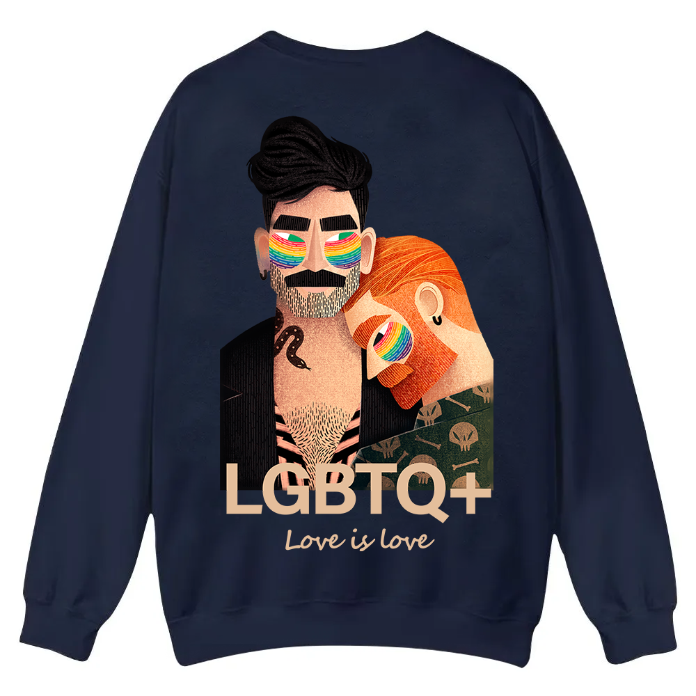Lgbtq+ Love Is Love Casual Crewneck Sweatshirt wearishow