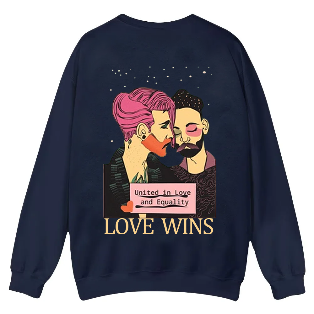 United in Love and Equality Love Wins Casual Crewneck Sweatshirt wearishow