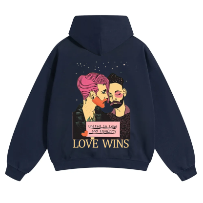 United in Love and Equality Love Wins Unisex Solid Color Hoodie wearishow