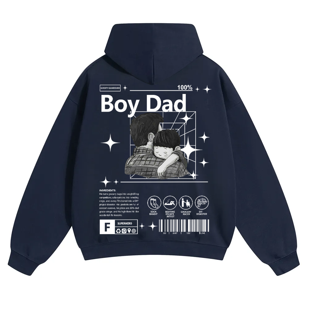 Boy Dad Unisex Solid Color Hoodie wearishow