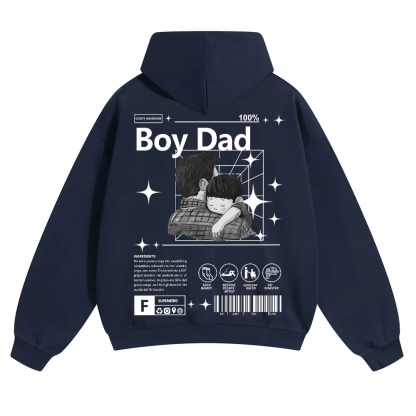 Boy Dad Unisex Solid Color Hoodie wearishow