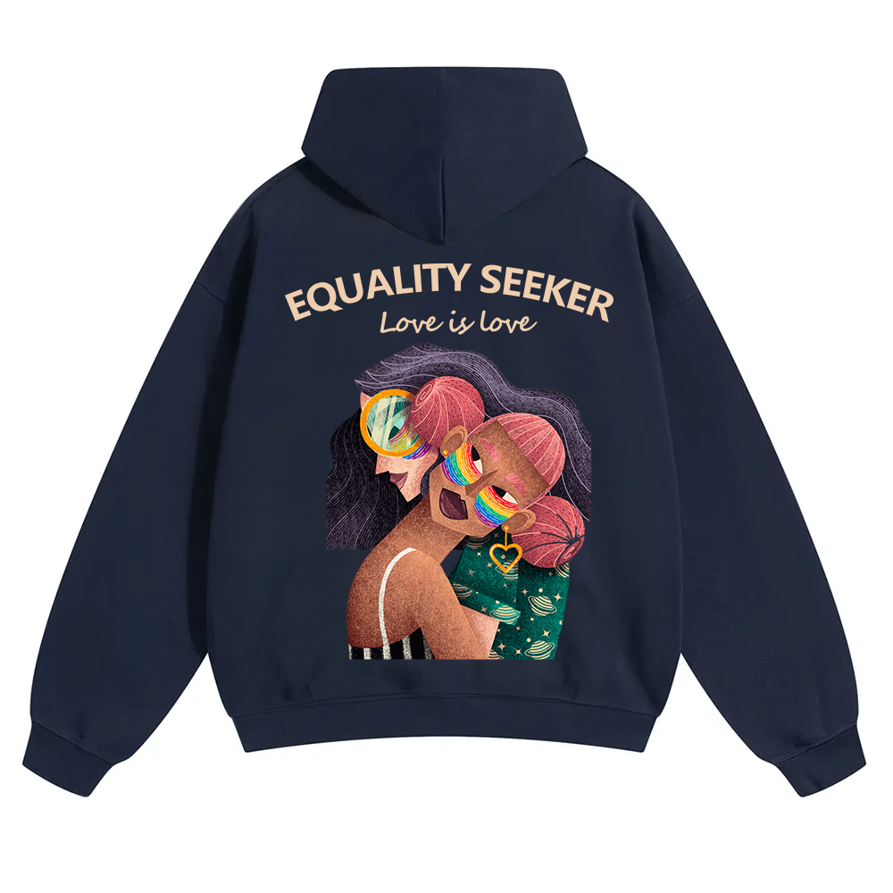 Equality Seeker Love Is Love Unisex Solid Color Hoodie wearishow