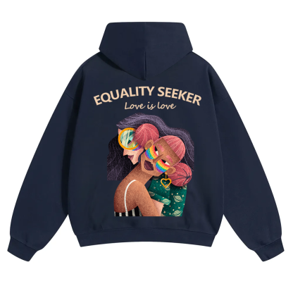 Equality Seeker Love Is Love Unisex Solid Color Hoodie wearishow