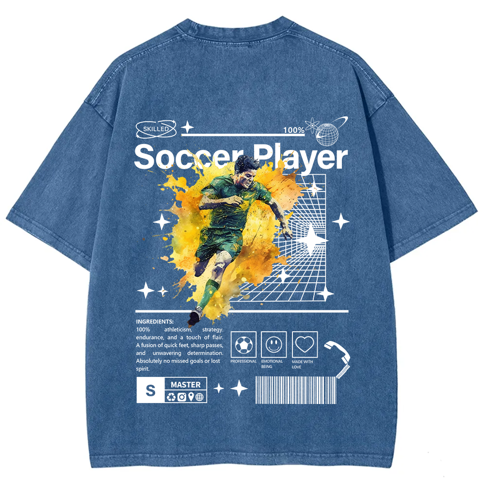 Soccer Player Unisex Fit Washed T-Shirt