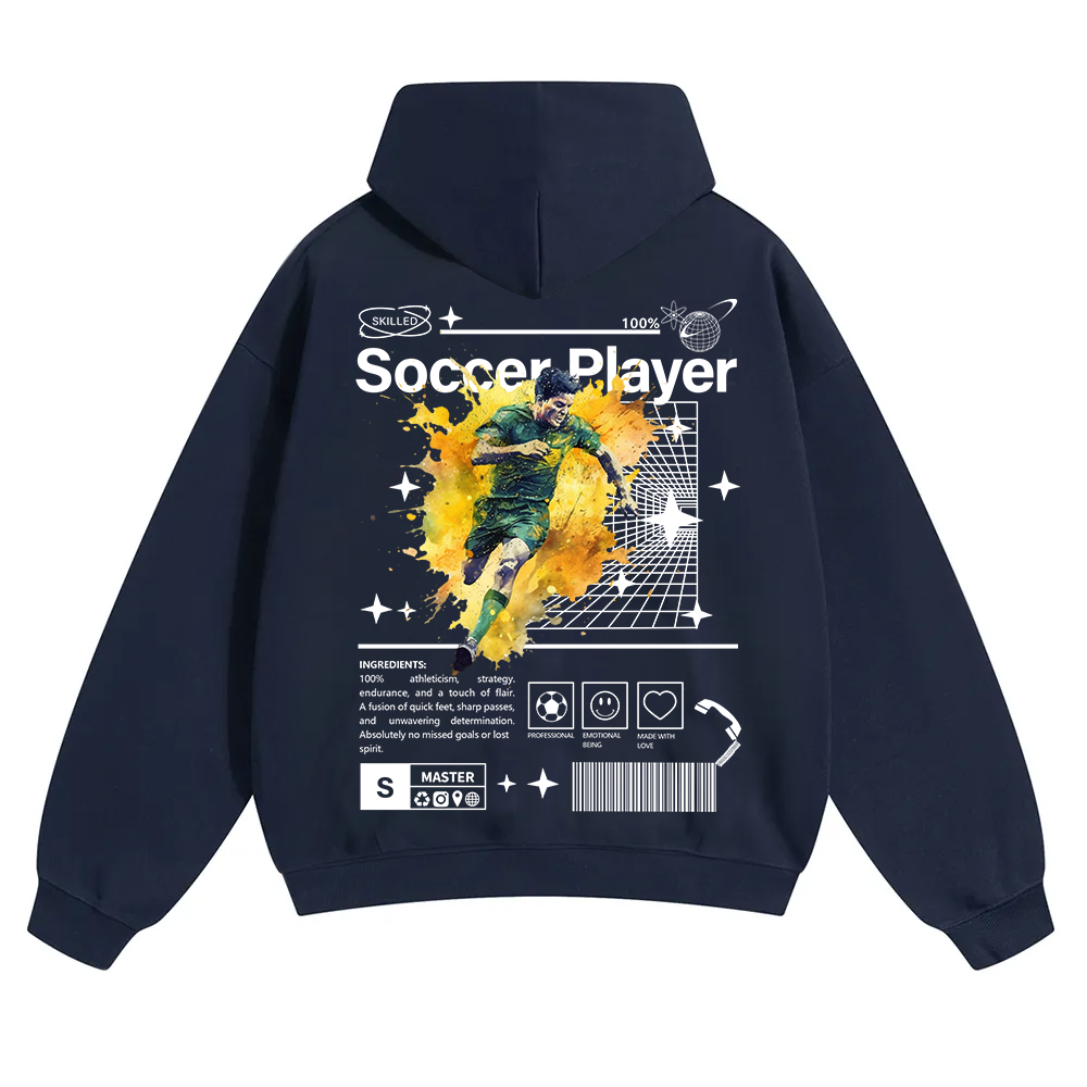 Soccer Player Unisex Solid Color Hoodie wearishow