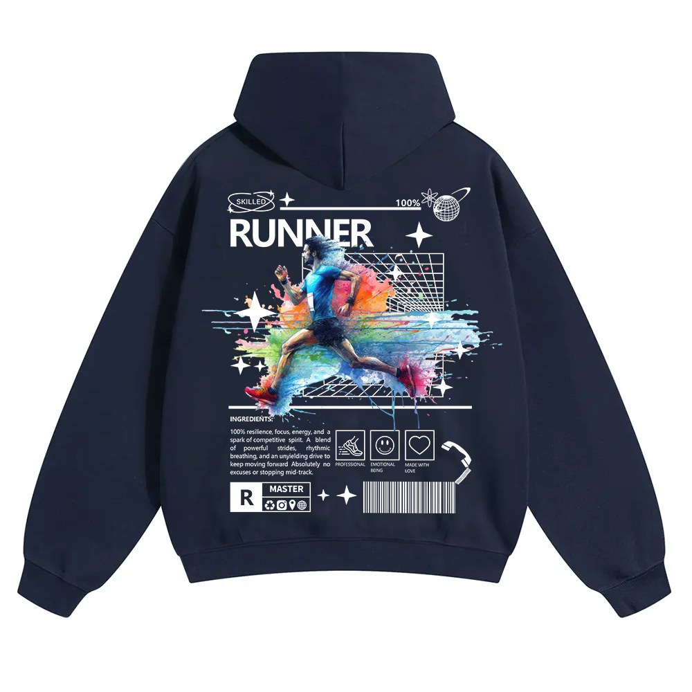 Runner Unisex Solid Color Hoodie wearishow