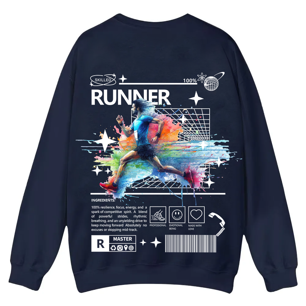 Runner Casual Crewneck Sweatshirt wearishow