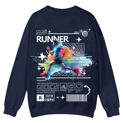 Runner Casual Crewneck Sweatshirt wearishow