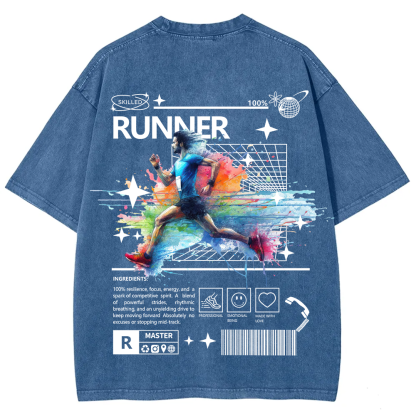 Runner Unisex Fit Washed T-Shirt